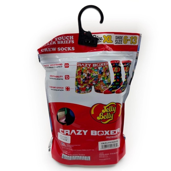 Jelly Belly Jelly beans Crazy Boxer Briefs Mens XL Underwear and Socks Gift Set - Picture 7 of 10